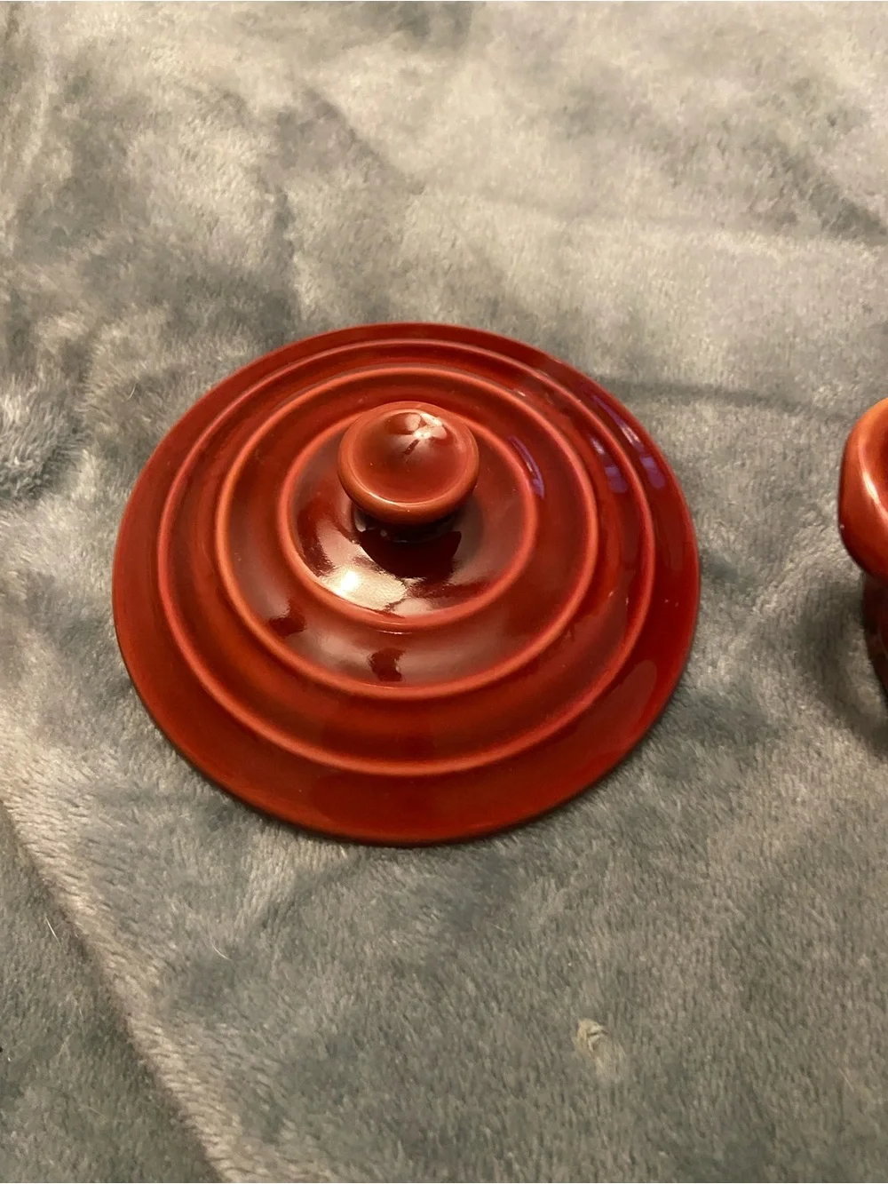 Pier 1 Red Ceramic Lidded Casserole with Woven Texture